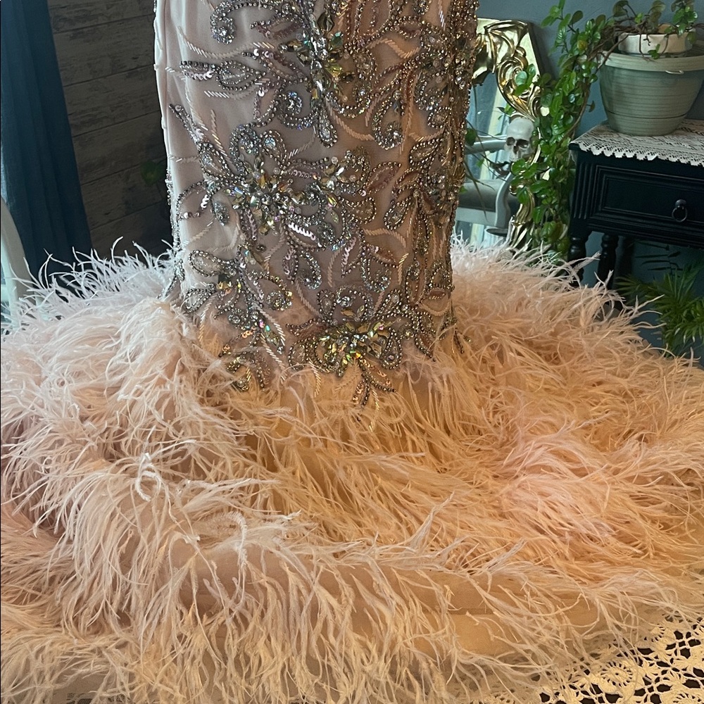 JVN by Jovani Pink and Silver Embellished Prom Dress - Picture 3 of 7